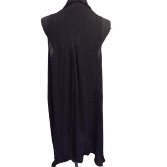 Mlle Gabrielle 2X Gauzy Cover Up Shirt Dress Collar Semi sheer - Picture 2 of 5